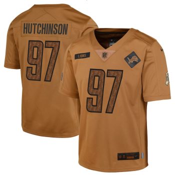 Aidan Hutchinson Detroit Lions Youth 2023 Salute To Service Limited Jersey - Brown