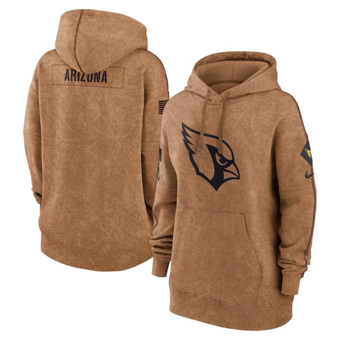 Arizona Cardinals Women 2023 Salute to Service Pullover Hoodie - Brown