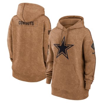Dallas Cowboys Women 2023 Salute to Service Pullover Hoodie - Brown