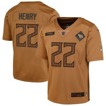 Derrick Henry Tennessee Titans Youth 2023 Salute To Service Limited Jersey - Brown