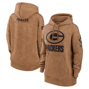 Green Bay Packers Women 2023 Salute to Service Pullover Hoodie - Brown