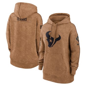 Houston Texans Women 2023 Salute to Service Pullover Hoodie - Brown