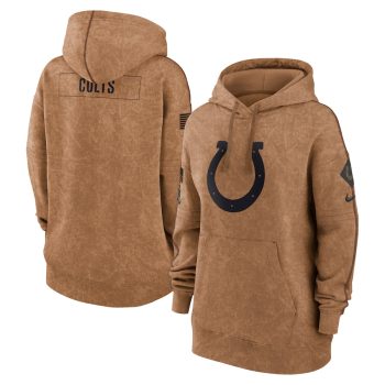 Indianapolis Colts Women 2023 Salute to Service Pullover Hoodie - Brown