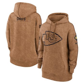 Kansas City Chiefs Women 2023 Salute to Service Pullover Hoodie - Brown