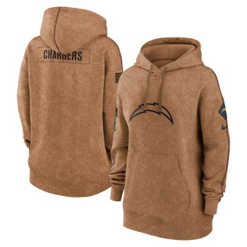 Los Angeles Chargers Women 2023 Salute to Service Pullover Hoodie - Brown