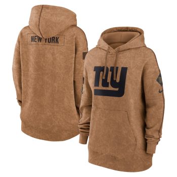 New York Giants Women 2023 Salute to Service Pullover Hoodie - Brown