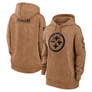Pittsburgh Steelers Women 2023 Salute to Service Pullover Hoodie - Brown