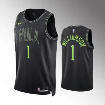 2023-24 City Edition New Orleans Pelicans #1 Zion Williamson Black Swingman Jersey