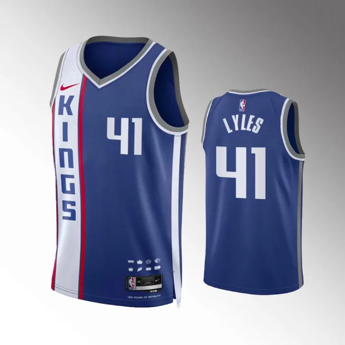 #41 Trey Lyles Sacramento Kings 2023-24 City Edition Swingman Blue Jersey