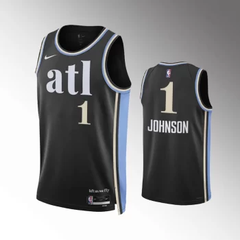 Atlanta Hawks City Edition Black 2023-24 #1 Jalen Johnson Jersey