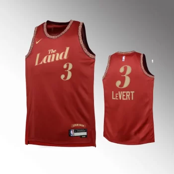 Caris LeVert #3 Cleveland Cavaliers 2023-24 City Edition Red Swingman Youth Jersey