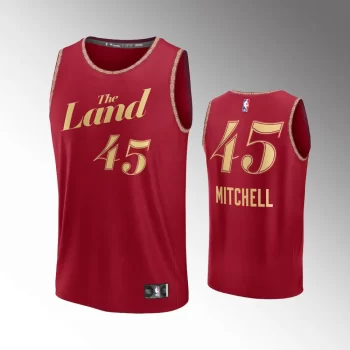 Cleveland Cavaliers Donovan Mitchell Wine 2023-24 Fast Break #45 Jersey - City Edition