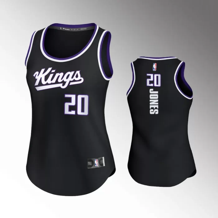 Colby Jones #20 Sacramento Kings 2023-24 Icon Edition Black Fastbreak Replica Jersey