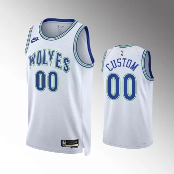 Custom #00 35th Anniversary Minnesota Timberwolves 2023-24 Classic Edition Jersey - White