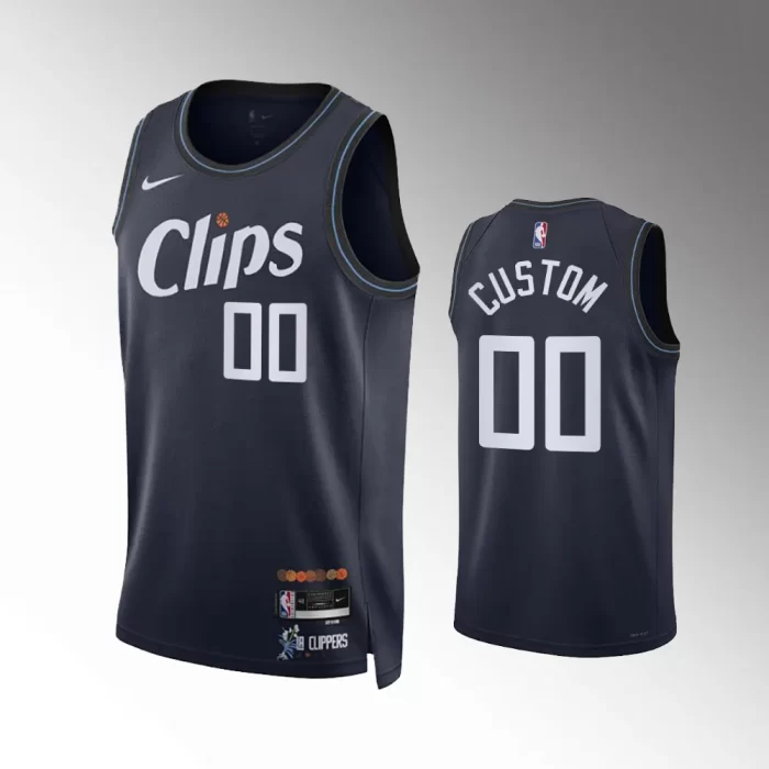 Custom #00 Swingman Los Angeles Clippers 2023-24 City Edition Jersey - Navy