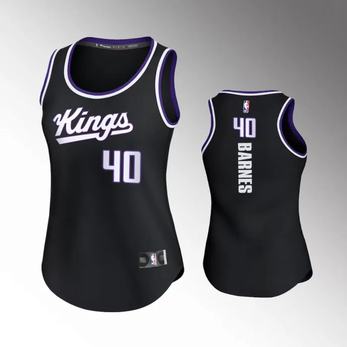 Harrison Barnes #40 Sacramento Kings 2023-24 Icon Edition Black Fastbreak Replica Jersey