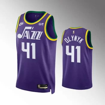 Kelly Olynyk #41 HWC 70s Utah Jazz 2023-24 Classic Edition Jersey - Purple