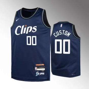 Los Angeles Clippers #00 Custom 2023-24 City Edition Swingman Navy Jersey