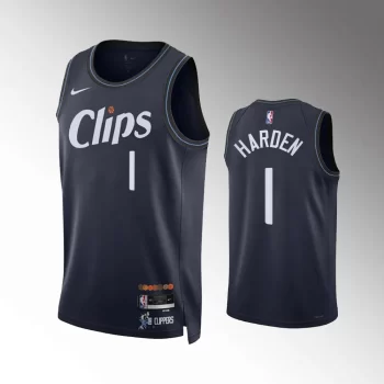 Los Angeles Clippers #1 James Harden Navy 2023-24 Jersey - City Edition