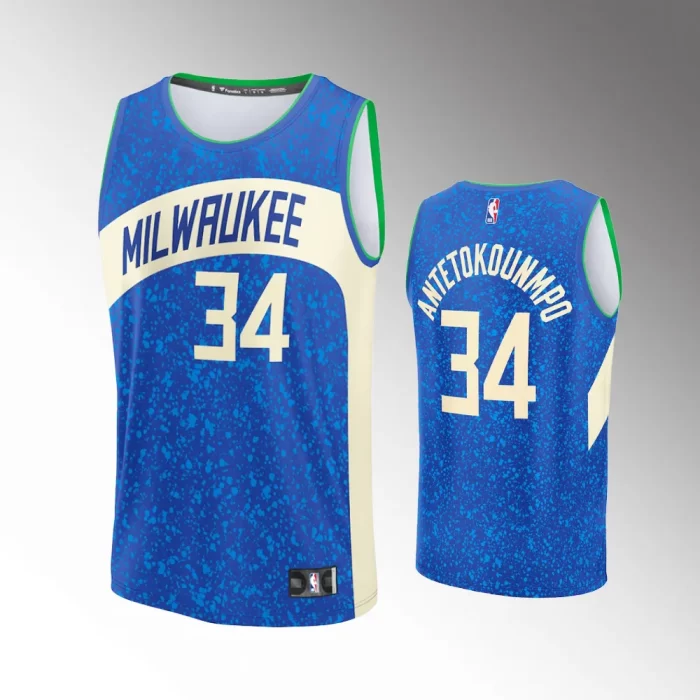 Milwaukee Bucks City Edition Royal 2023-24 Youth #34 Giannis Antetokounmpo Jersey