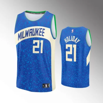 Milwaukee Bucks Jrue Holiday Royal 2023-24 Fast Break #21 Jersey - City Edition