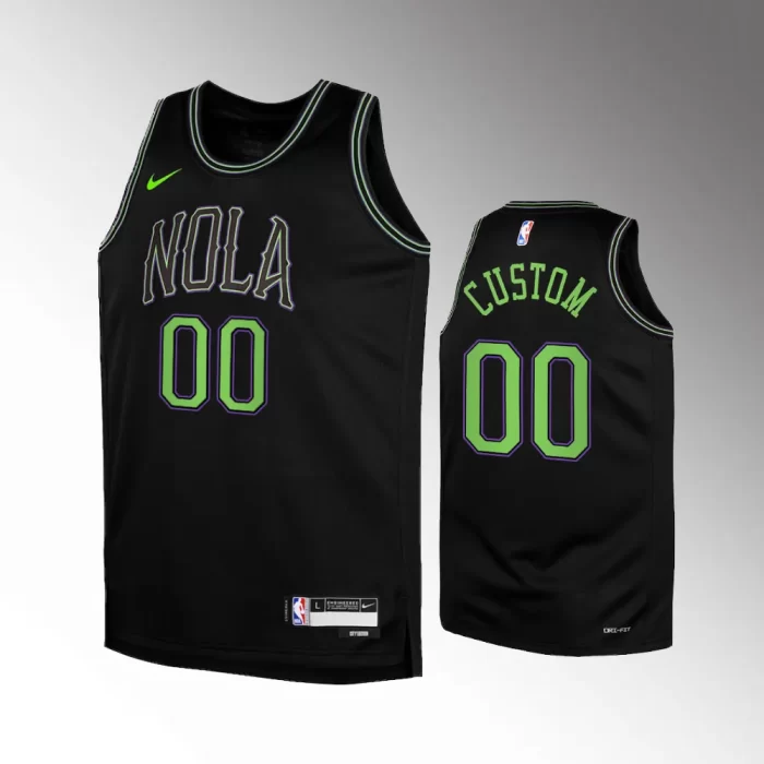 New Orleans Pelicans #00 Custom 2023-24 City Edition Swingman Black Jersey