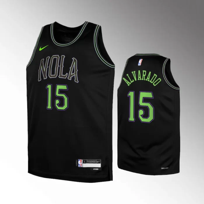 New Orleans Pelicans #15 Jose Alvarado 2023-24 City Edition Swingman Black Jersey