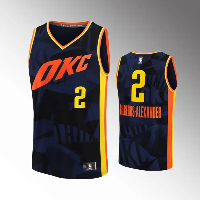 Oklahoma City Thunder City Edition Navy 2023-24 Youth #2 Shai Gilgeous-Alexander Jersey