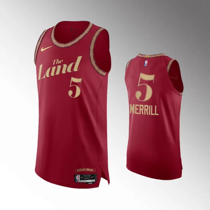 Sam Merrill #5 City Edition Cleveland Cavaliers 2023-24 Jersey - Wine