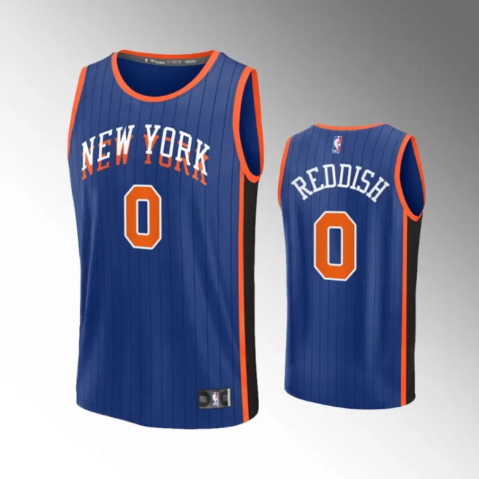 Unisex #0 Donte DiVincenzo New York Knicks Fast Break 2023-24 City Edition Blue Jersey