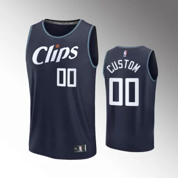 Unisex #00 Custom Los Angeles Clippers Fast Break 2023-24 City Edition Navy Jersey