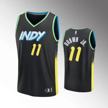 Unisex #11 Bruce Brown Jr. Indiana Pacers Fast Break 2023-24 City Edition Black Jersey