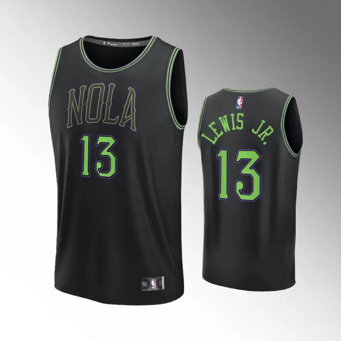 Unisex #13 Kira Lewis Jr. New Orleans Pelicans Fast Break 2023-24 City Edition Black Jersey