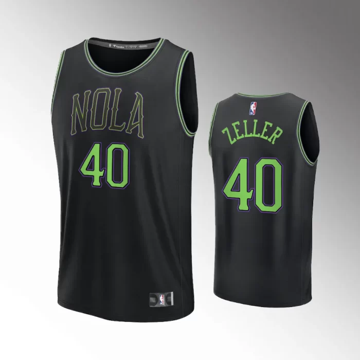 Unisex #40 Cody Zeller New Orleans Pelicans Fast Break 2023-24 City Edition Black Jersey