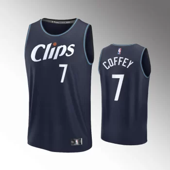 Unisex #7 Amir Coffey Los Angeles Clippers Fast Break 2023-24 City Edition Navy Jersey