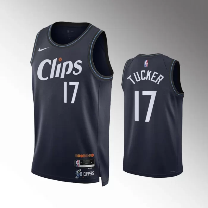 Unisex Los Angeles Clippers #17 P.J. Tucker Navy 2023-24 Jersey - City Edition