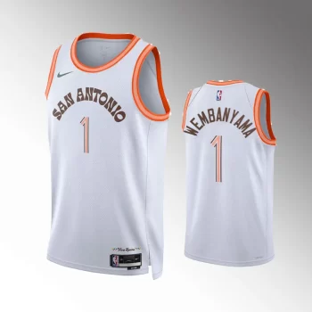 Unisex San Antonio Spurs #1 Victor Wembanyama White 2023-24 Jersey - City Edition