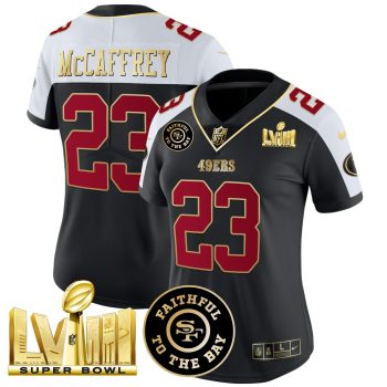 Women 49ers Faithful & Super Bowl LVIII Gold Patch Vapor Jersey