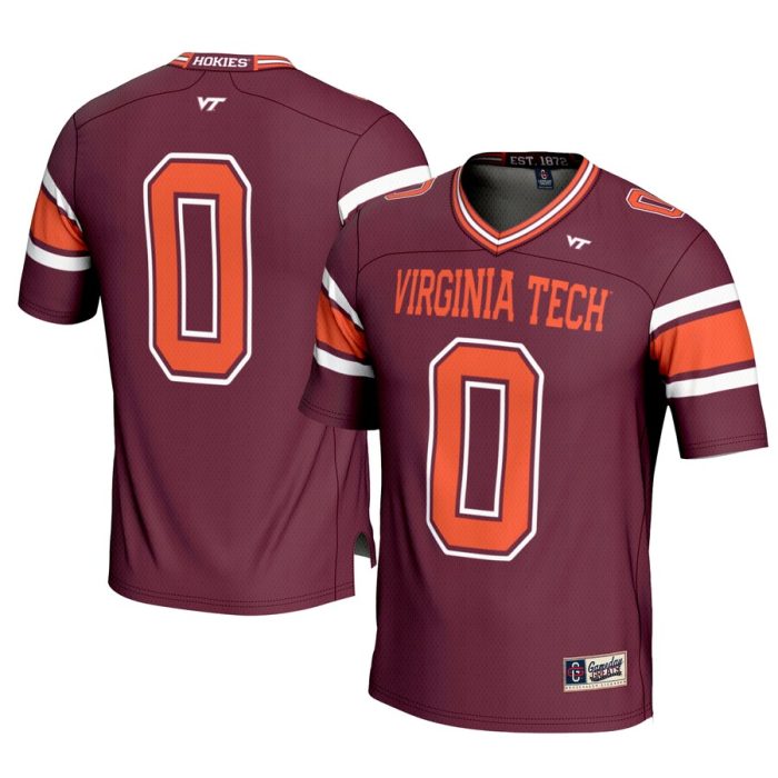 #0 Virginia Tech Hokies GameDay Greats Football Jersey - Maroon