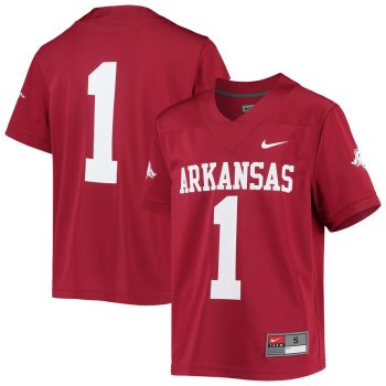 #1 Arkansas Razorbacks Youth Untouchable Football Jersey - Cardinal