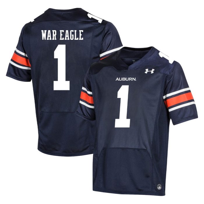 #1 Auburn Tigers Under Armour Youth Replica Football Jersey - Navy