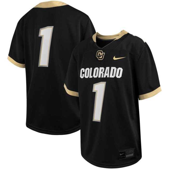 #1 Colorado Buffaloes Youth Untouchable Replica Game Jersey - Black