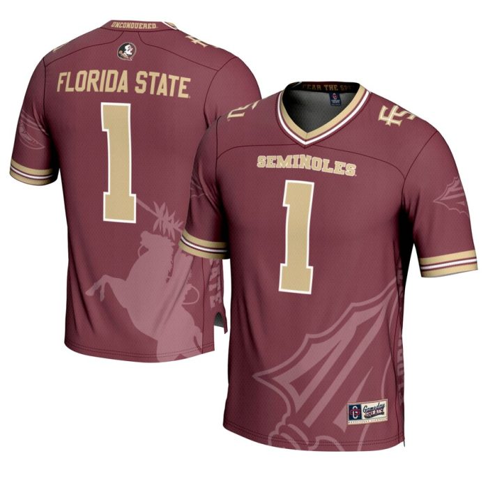 #1 Florida State Seminoles GameDay Greats Youth Icon Print Football Fashion Jersey - Garnet