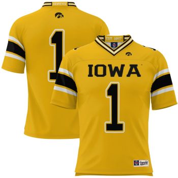 #1 Iowa Hawkeyes GameDay Greats Football Jersey - Gold