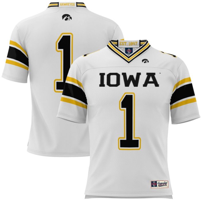 #1 Iowa Hawkeyes GameDay Greats Youth Football Jersey - White