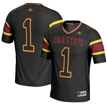 #1 Iowa State Cyclones GameDay Greats Youth Endzone Football Jersey - Black