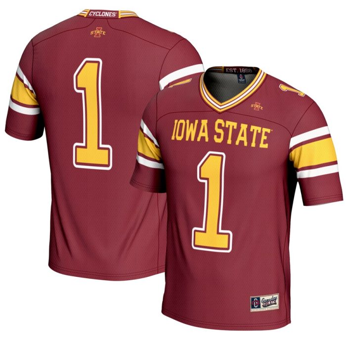 #1 Iowa State Cyclones GameDay Greats Youth Football Jersey - Cardinal