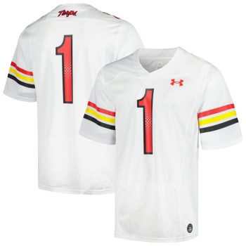 #1 Maryland Terrapins Under Armour Replica Football Jersey - White