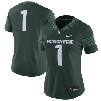 #1 Michigan State Spartans Women's Football Game Jersey - Green