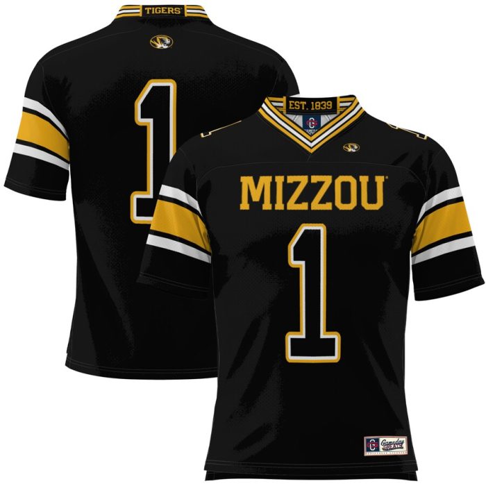 #1 Missouri Tigers GameDay Greats Football Jersey - Black